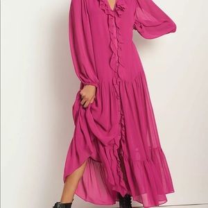 Farm Rio Anthropologie long sleeve maxi dress
